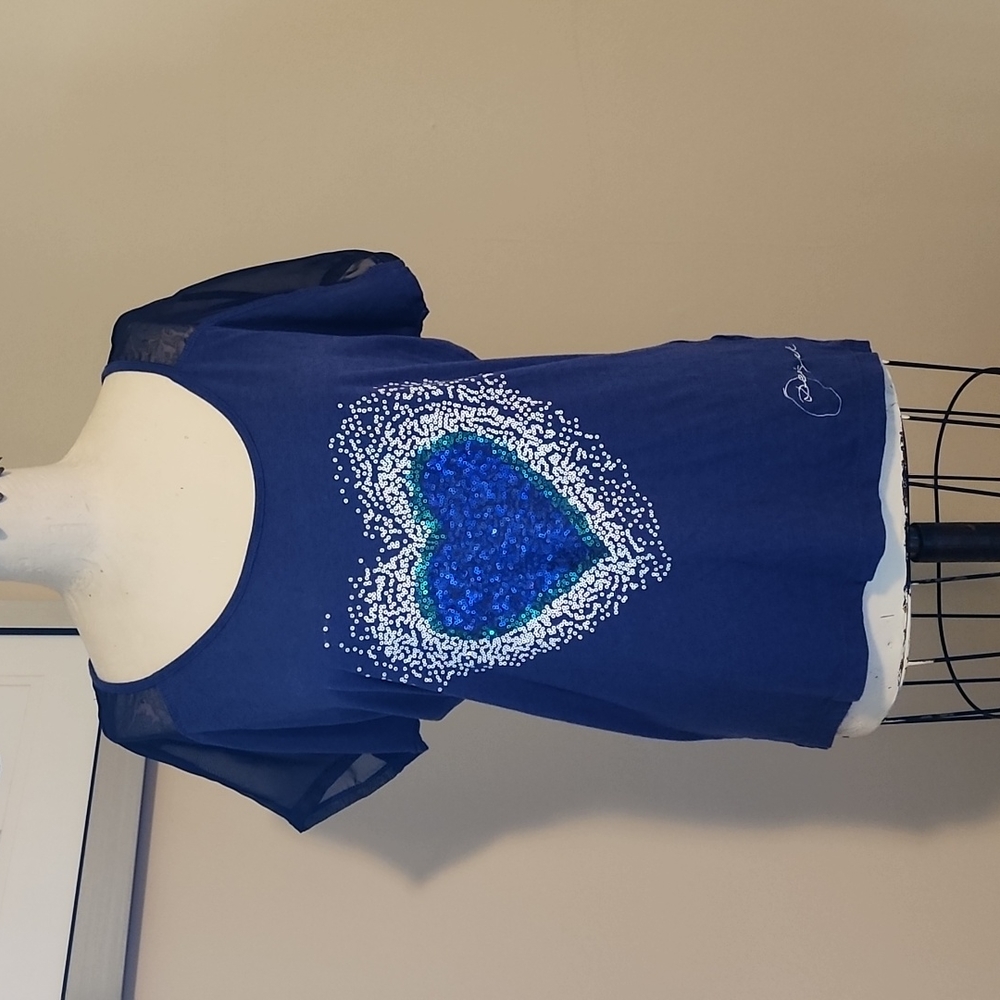 Desigual Navy sequin t-shirt M